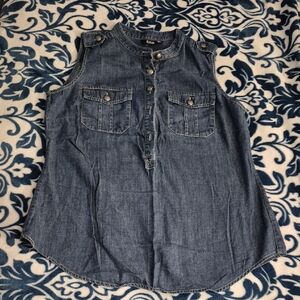 a.n.a Blue Sleeveless Denim Top